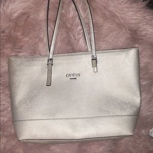 Large silver guess bag